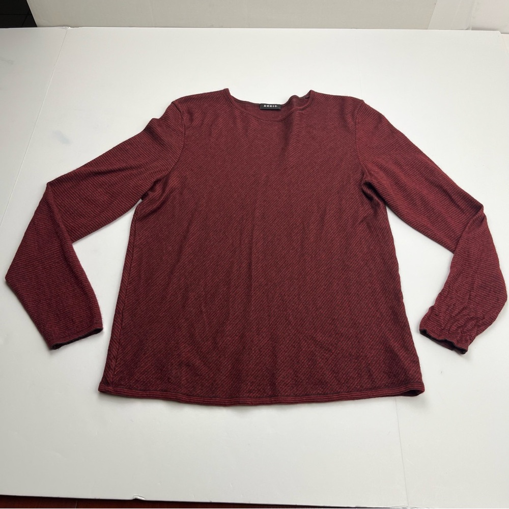 AKRIS Womens Cashmere Silk Red Stripe Long Sleeve Top US 16‎ *SEE MEASUREMENTS